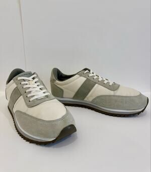 J.Crew Colorblock Trainers Sage Cream Suede Nylon Retro Sneakers Size 10